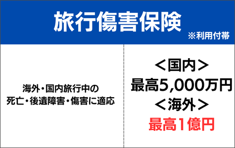 国内・海外旅行傷害保険（利用付帯）