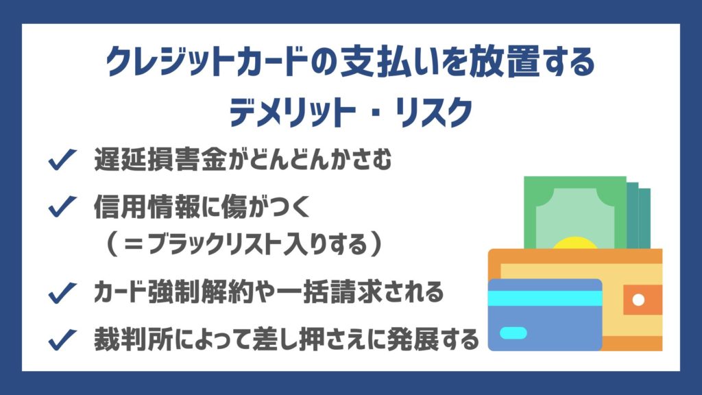 クレジットカードの支払いを放置するデメリット・リスク